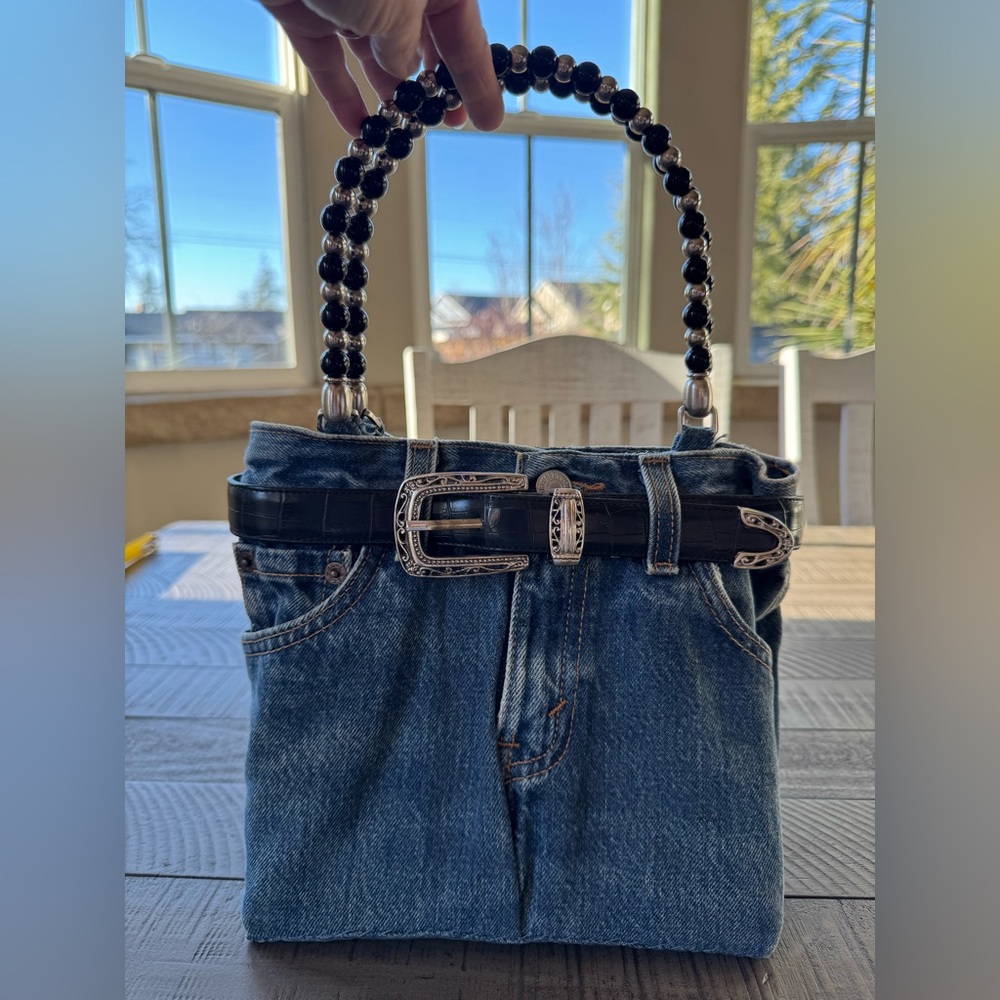 Vintage - Handmade - Y2K Levi’s Denim Blue Jean Upcycled Purse Handbag